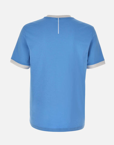 BOSS T-shirt in cotone elasticizzato con bandiera Light Blue Uomo 