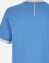 BOSS T-shirt in cotone elasticizzato con bandiera Light Blue Uomo 