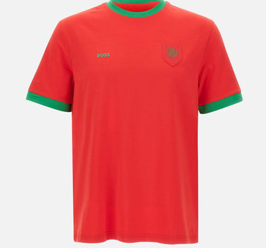 BOSS T-shirt in cotone elasticizzato con bandiera RED Uomo 
