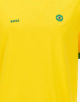 T-shirt in cotone elasticizzato con bandiera 50562134 740 BOSS 