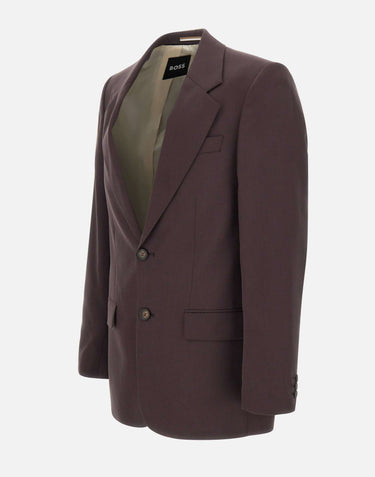BOSS Blazer relaxed fit in twill BROWN Uomo 