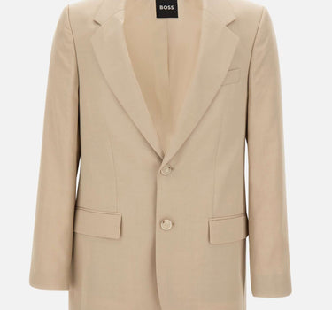 BOSS Blazer relaxed fit in twill BEIGE Uomo 
