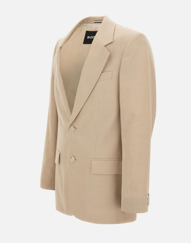 BOSS Blazer relaxed fit in twill BEIGE Uomo 