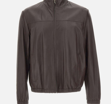 BOSS Giacca in pelle nappa BROWN Uomo 