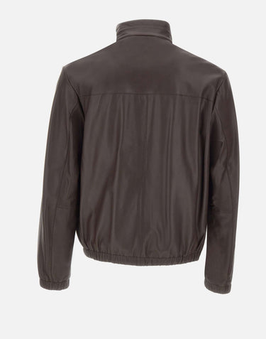 BOSS Giacca in pelle nappa BROWN Uomo 
