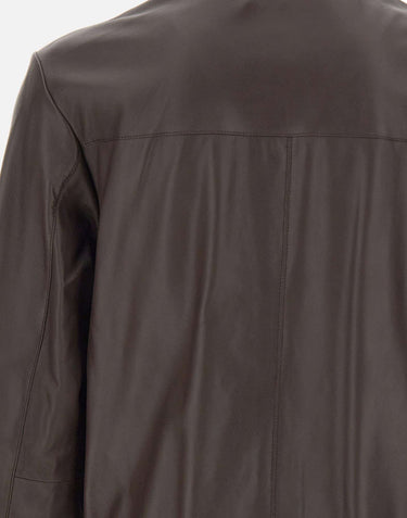 BOSS Giacca in pelle nappa BROWN Uomo 