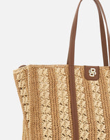 BOSS Borsa a spalla in paglia BROWN Donna 