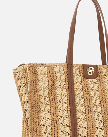 BOSS Borsa a spalla in paglia BROWN Donna 