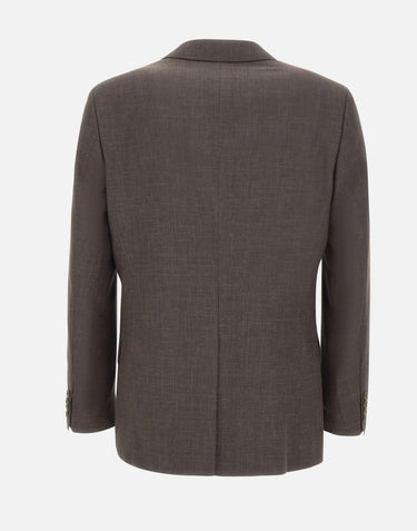 BOSS Blazer slim fit in misto lana BROWN Uomo 