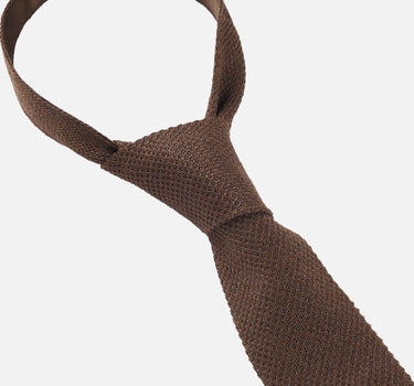 BOSS Cravatta in lino e seta Tussah BROWN Uomo 