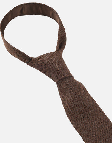 BOSS Cravatta in lino e seta Tussah BROWN Uomo 