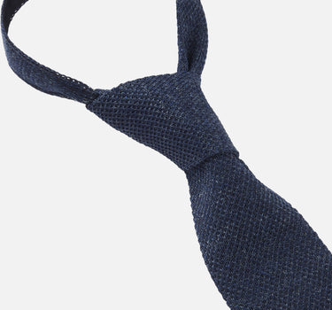 BOSS Cravatta in lino e seta Tussah BLUE Uomo 