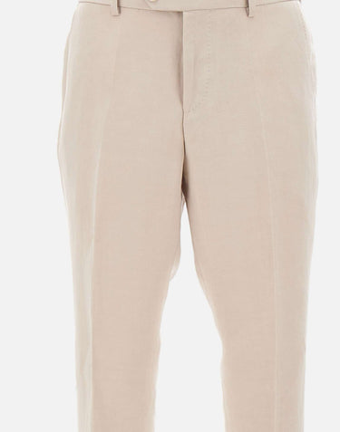 BOSS Pantaloni slim fit con micro motivo BEIGE Uomo 