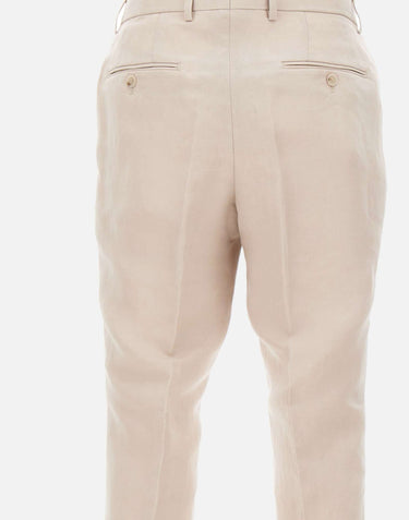 BOSS Pantaloni slim fit con micro motivo BEIGE Uomo 