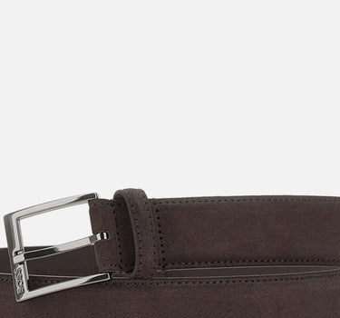 BOSS Cintura in pelle scamosciata con fibbia ad ardiglione BROWN Uomo 