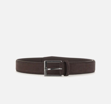 BOSS Cintura in pelle scamosciata con fibbia ad ardiglione BROWN Uomo 