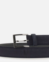 BOSS Cintura in pelle scamosciata con fibbia ad ardiglione BLUE Uomo 