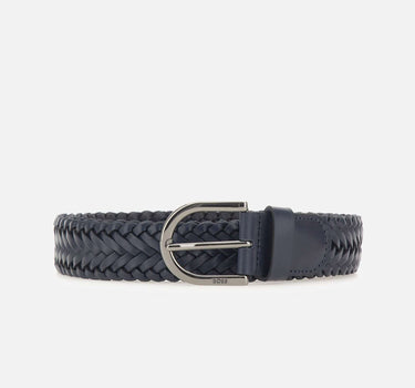 BOSS Cintura in pelle intrecciata BLUE Uomo 