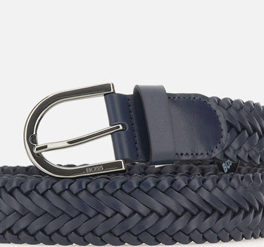 BOSS Cintura in pelle intrecciata BLUE Uomo 