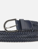 BOSS Cintura in pelle intrecciata BLUE Uomo 