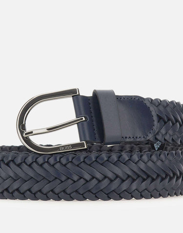BOSS Cintura in pelle intrecciata BLUE Uomo 