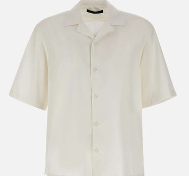 BOSS Camicia in misto seta WHITE Uomo 