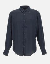 BOSS Camicia in lino BLUE Uomo 