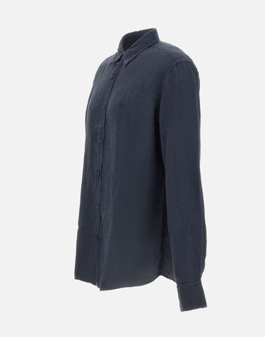 BOSS Camicia in lino BLUE Uomo 