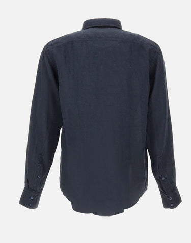 BOSS Camicia in lino BLUE Uomo 