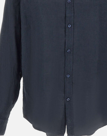 BOSS Camicia in lino BLUE Uomo 