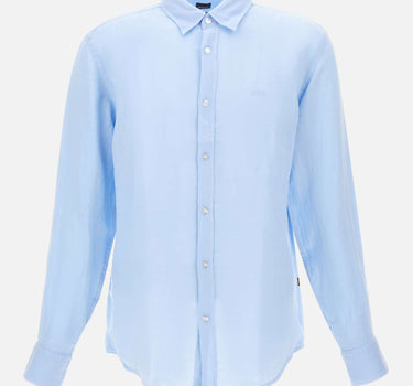 BOSS Camicia in lino Light Blue Uomo 