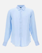 BOSS Camicia in lino Light Blue Uomo 
