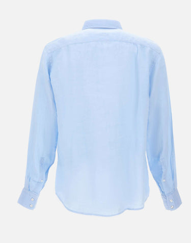 BOSS Camicia in lino Light Blue Uomo 