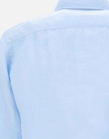 BOSS Camicia in lino Light Blue Uomo 