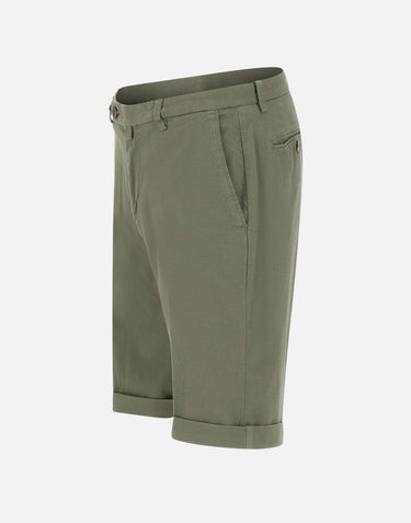 BRIGLIA 1949 Bermuda in cotone con micro texture GREEN Uomo 