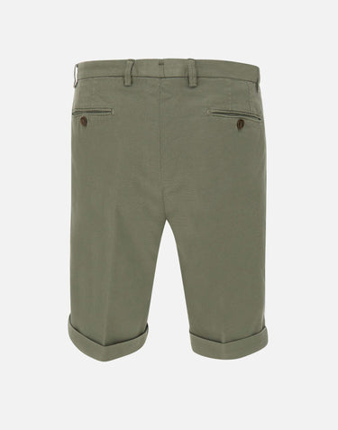 BRIGLIA 1949 Bermuda in cotone con micro texture GREEN Uomo 