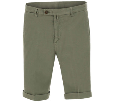 BRIGLIA 1949 Bermuda in cotone con micro texture GREEN Uomo 
