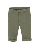 BRIGLIA 1949 Bermuda in cotone con micro texture GREEN Uomo 
