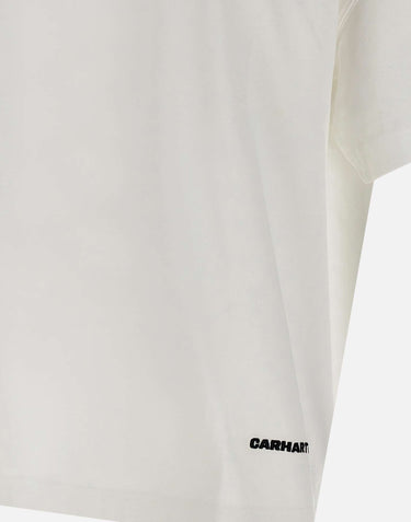 CARHARTT WIP T-Shirt "S-S Link Script" WHITE Uomo 
