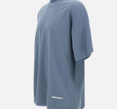 CARHARTT WIP T-shirt "S/S Link Script" Light Blue Uomo 