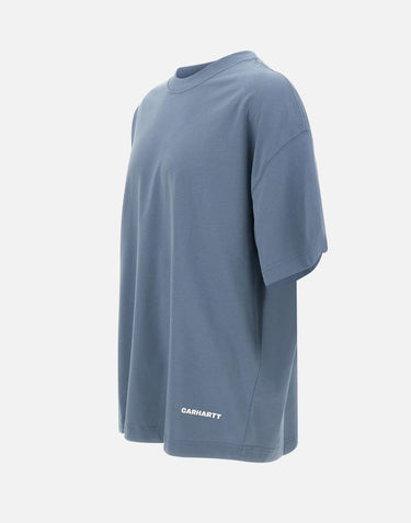 CARHARTT WIP T-shirt "S/S Link Script" Light Blue Uomo 