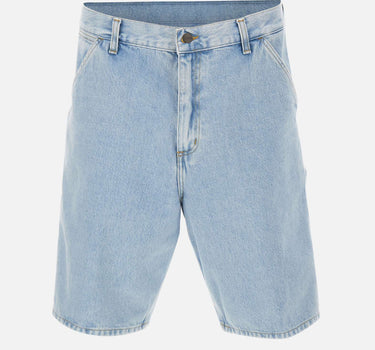 CARHARTT WIP "Single Knee Short" Light Blue Uomo 