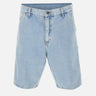CARHARTT WIP "Single Knee Short" Light Blue Uomo 