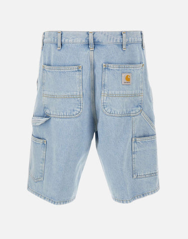 CARHARTT WIP "Single Knee Short" Light Blue Uomo 