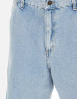 CARHARTT WIP "Single Knee Short" Light Blue Uomo 