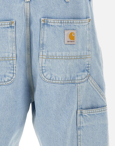 CARHARTT WIP "Single Knee Short" Light Blue Uomo 
