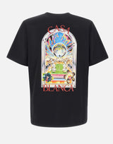 CASABLANCA T-shirt "Tennis landscape" BLACK Uomo 