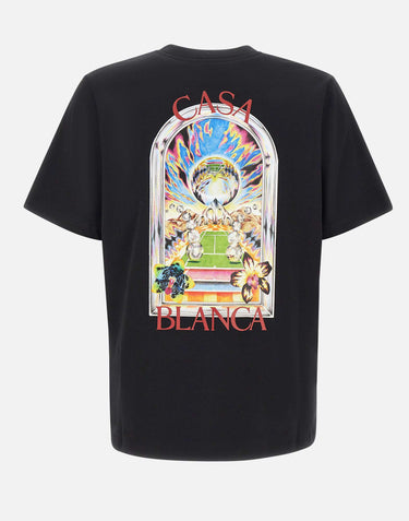 CASABLANCA T-shirt "Tennis landscape" BLACK Uomo 