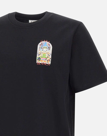 CASABLANCA T-shirt "Tennis landscape" BLACK Uomo 