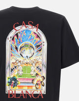 CASABLANCA T-shirt "Tennis landscape" BLACK Uomo 